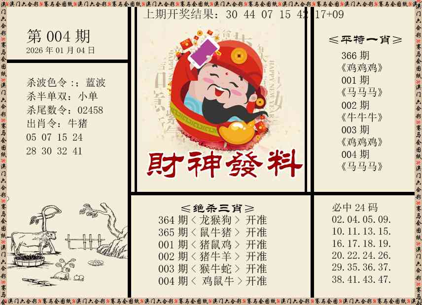 004期财神发料[图]