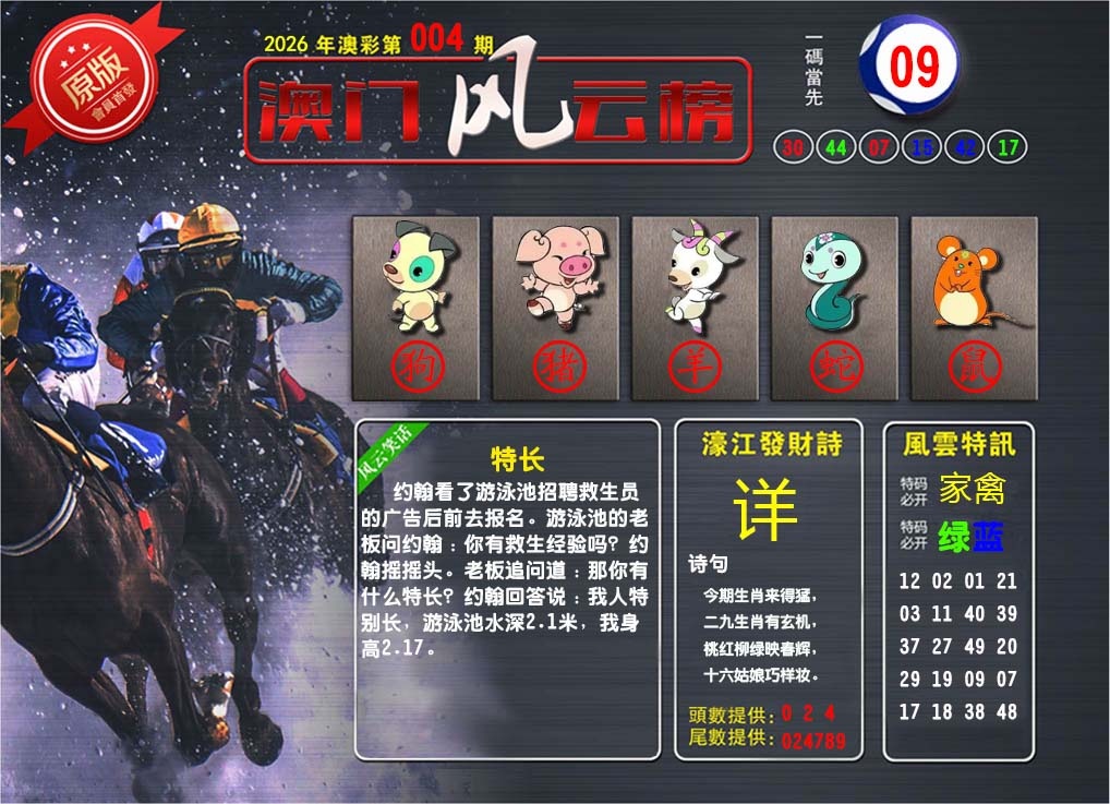 004期澳门风云榜[图]