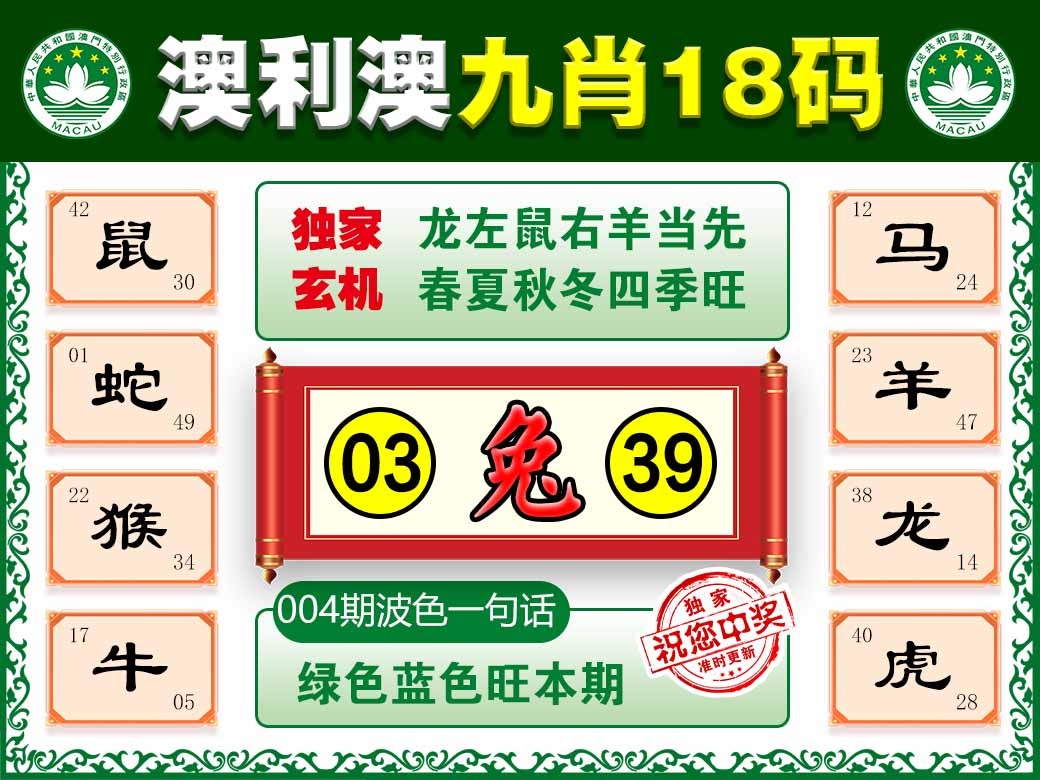 004期澳利澳九肖[图]