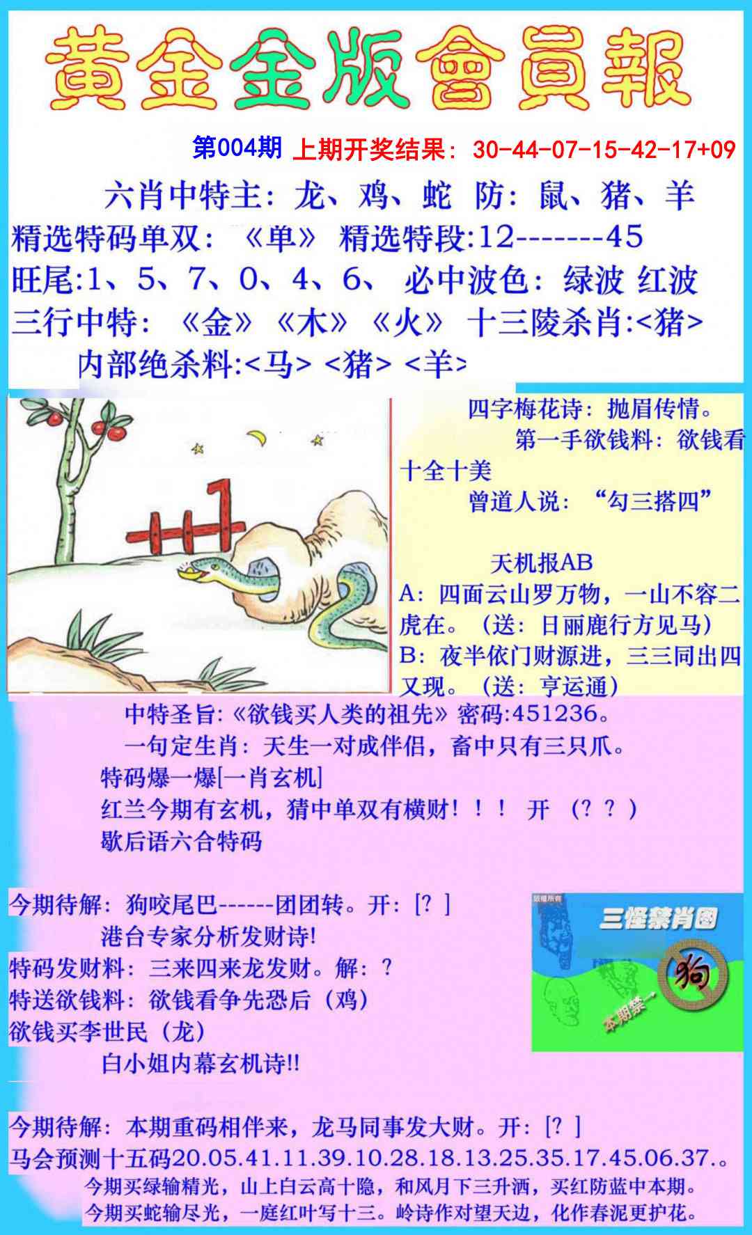 004期黄金金版会员报[图]