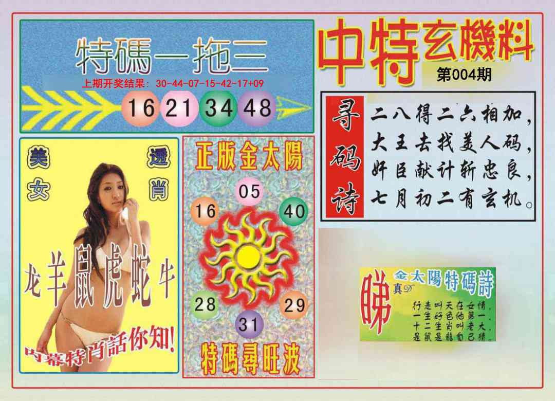 004期中特玄机料[图]