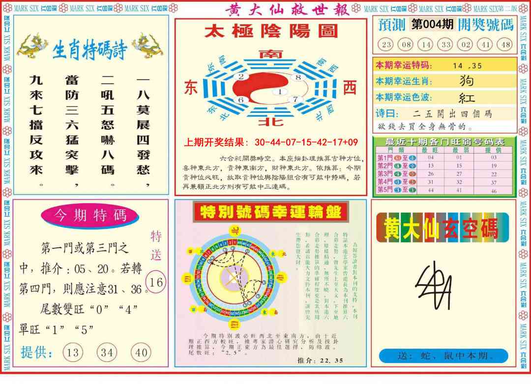 004期新黄大仙救世B[图]