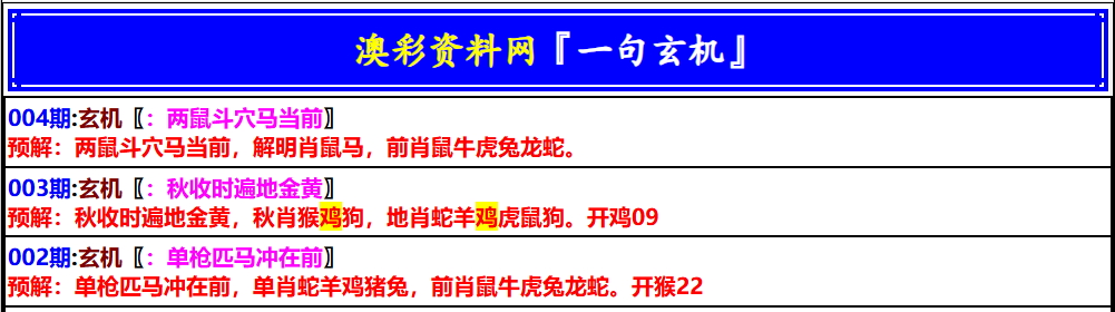 004期澳门一句玄机[图]